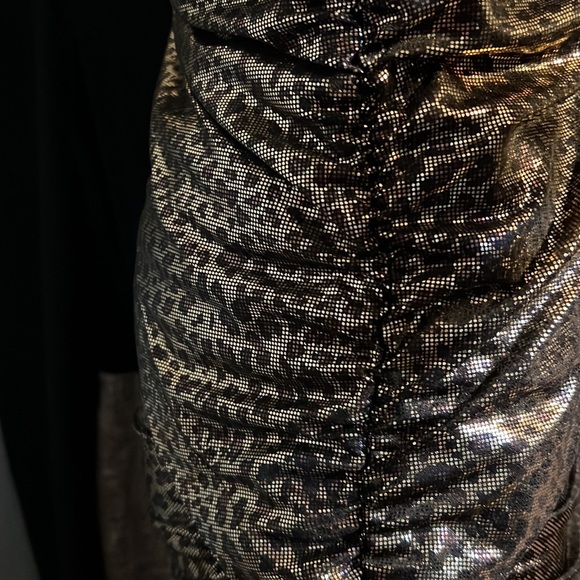 Bebe Addition metalic gold leopard print size XS raunch mini ddress - Picture 14 of 17
